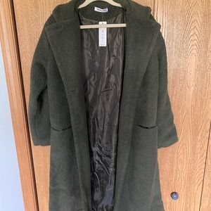 Green Teddy Trench Coat